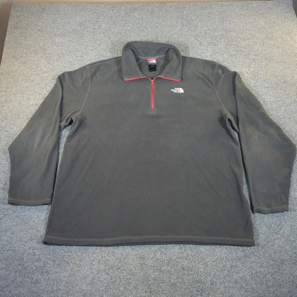 The North Face Mens Polartec Classic Fleece 1/4 Zip Pullover‎ Gray XL #2691